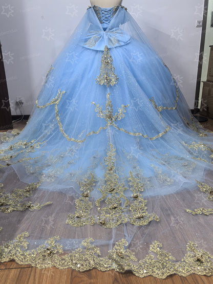 Tulle Lace Appliques Quinceanera Dresses Off Shoulder Prom Dresses for Sweet 16 HE072