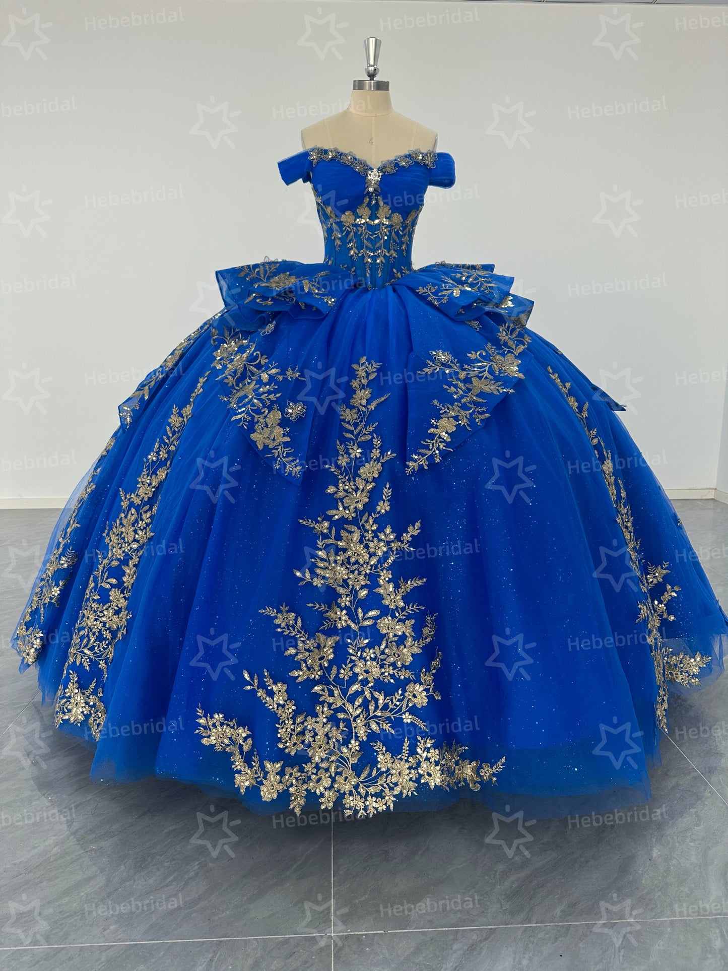 Off Shoulder Sweet 16 Quinceanera Dresses Tulle Appliqued Ruffled Party Dresses HE1197