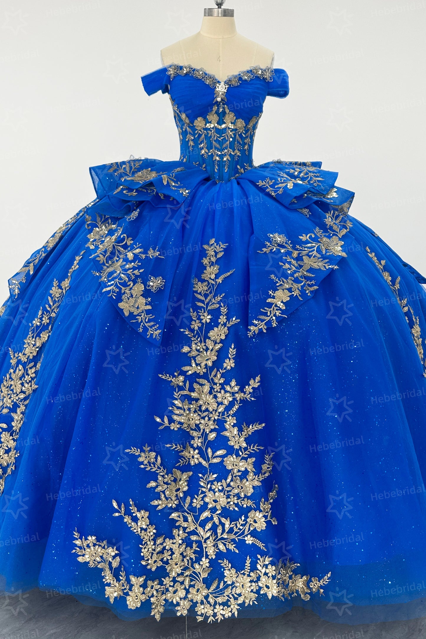 Off Shoulder Sweet 16 Quinceanera Dresses Tulle Appliqued Ruffled Party Dresses HE1197