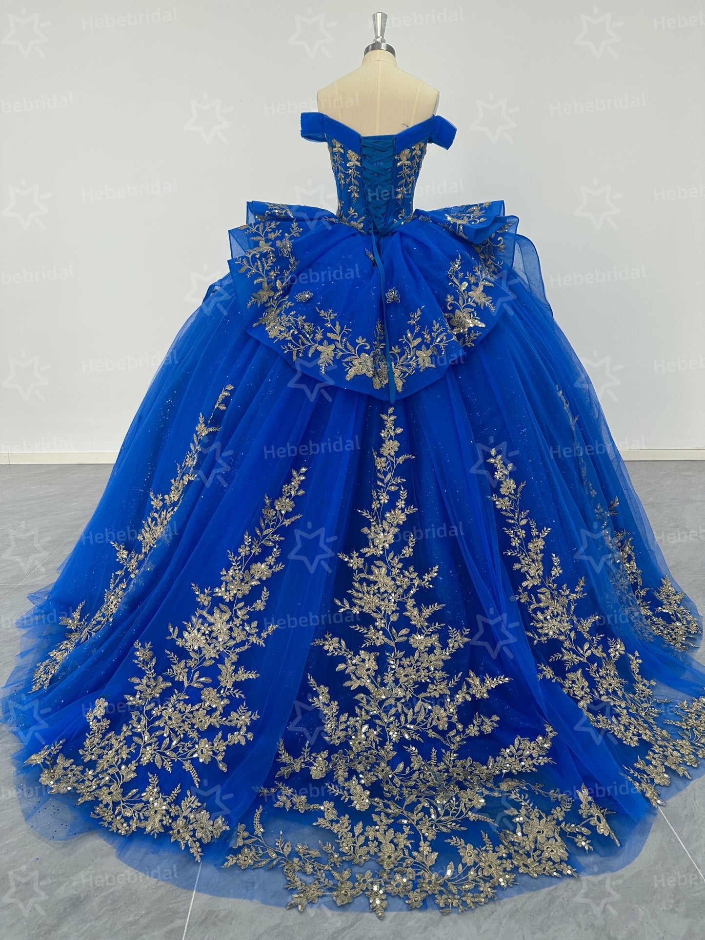 Off Shoulder Sweet 16 Quinceanera Dresses Tulle Appliqued Ruffled Party Dresses HE1197