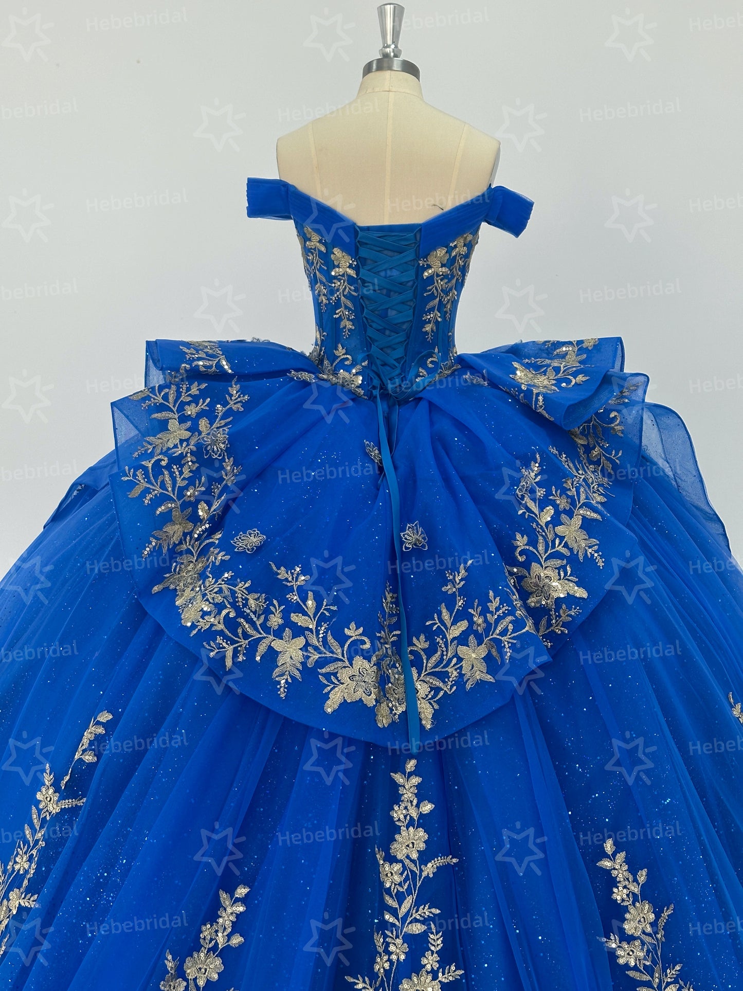 Off Shoulder Sweet 16 Quinceanera Dresses Tulle Appliqued Ruffled Party Dresses HE1197