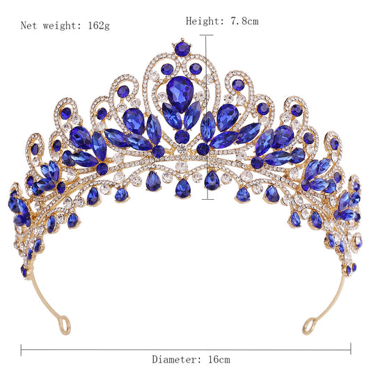 HE302-Sweet 16 Birthday Quinceanera Crowns Crystal Crown for Women Princess Tiaras Rhinestone Queen Headband