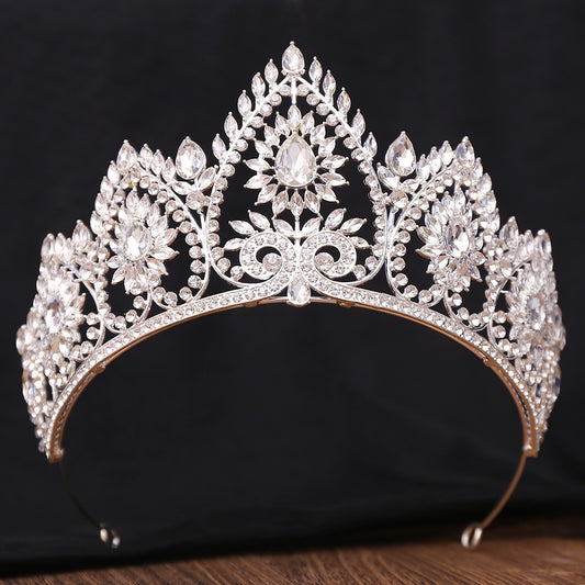 HE291-Crystal Crown for Women Princess Tiaras Rhinestone Queen Headband Wedding Bridal Hair Accessories Sweet 16 Birthday Prom Party Quinceanera Ceremony Photo Props