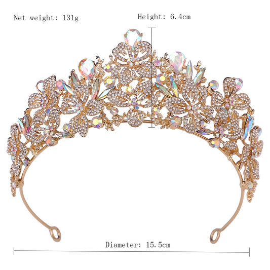 HE305-Princess Tiaras Rhinestone Crystal Crown for Women Sweet 16 Birthday Prom Party Quinceanera Ceremony Photo Props
