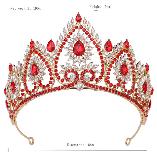 HE291-Crystal Crown for Women Princess Tiaras Rhinestone Queen Headband Wedding Bridal Hair Accessories Sweet 16 Birthday Prom Party Quinceanera Ceremony Photo Props