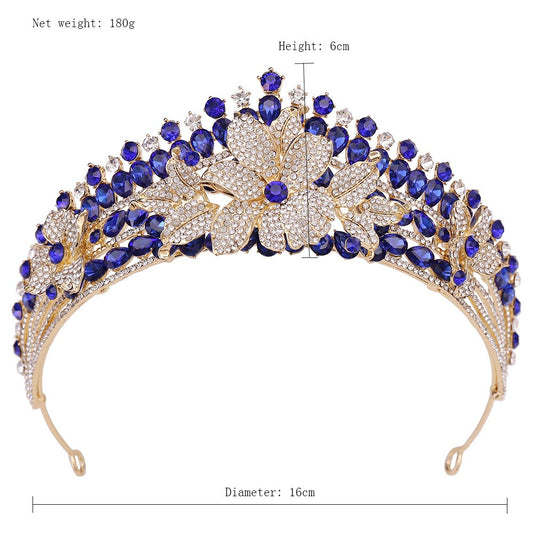 HE297-Women's Crystal Princess Crown Wedding Birthday Prom Bridal Hair Accessories Rhinestone Queen Tiaras Headband