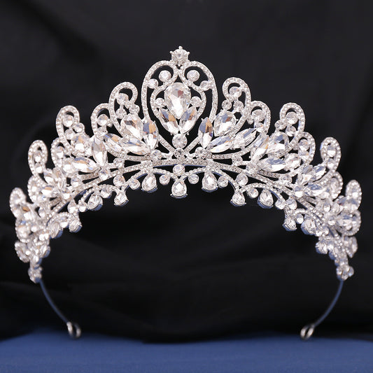 HE302-Sweet 16 Birthday Quinceanera Crowns Crystal Crown for Women Princess Tiaras Rhinestone Queen Headband