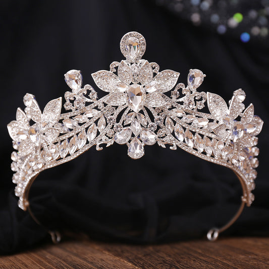 HE299-Women's Crystal Crown Princess Rhinestone Tiaras Wedding Birthday Prom Queen Headband Bridal Hair Accessories