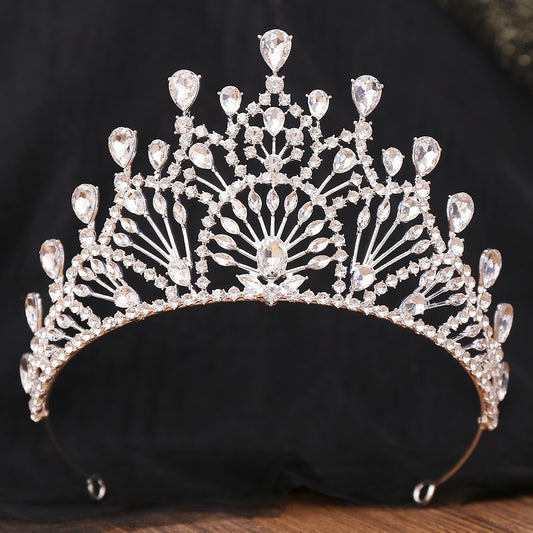 HE292-Crystal Princess Crown for Women Tiaras Rhinestone Queen Headband Wedding Birthday Prom Bridal Hair Accessories