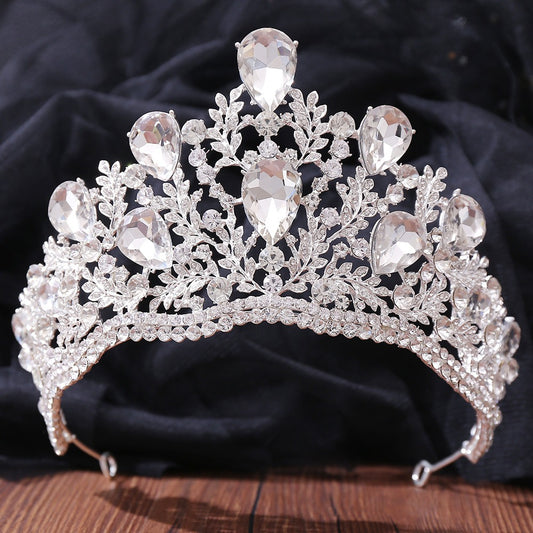 HE293-Crystal Quinceanera Birthday Crown Tiara Wedding Dress Accessories Bridal Crown Birthday Prom Bridal Hair Accessories