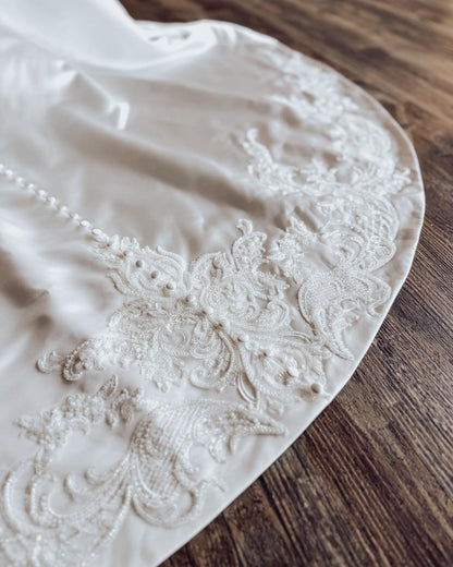 Mermaid Satin Corset Lace Wedding Dresses Sweetheart Bride Wedding Gowns with Long Train HE1159