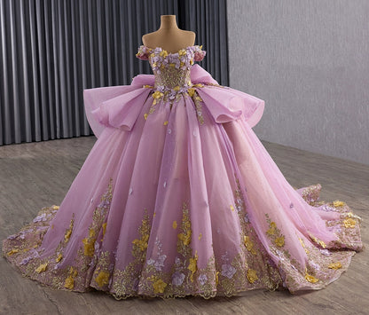 Ball Gown Sweet 16 Princess Quinceanera Dresses Lace Appliqued Birthday Party Gowns HE1177