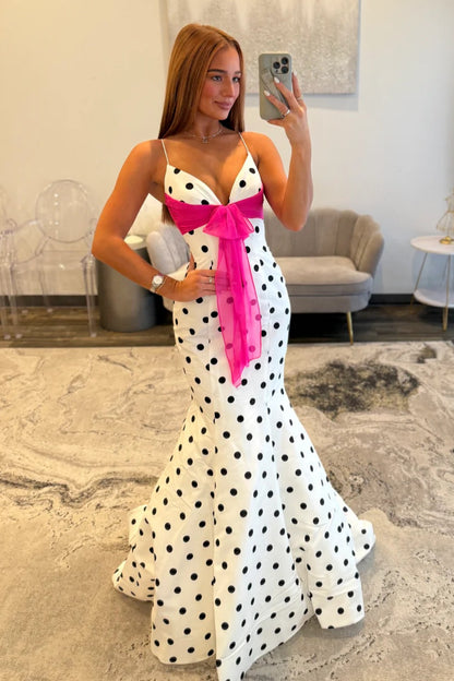 Satin Meerjungfrau Spitze Perlen V-Ausschnitt Schlitz Ballkleider lang für Frauen HE868