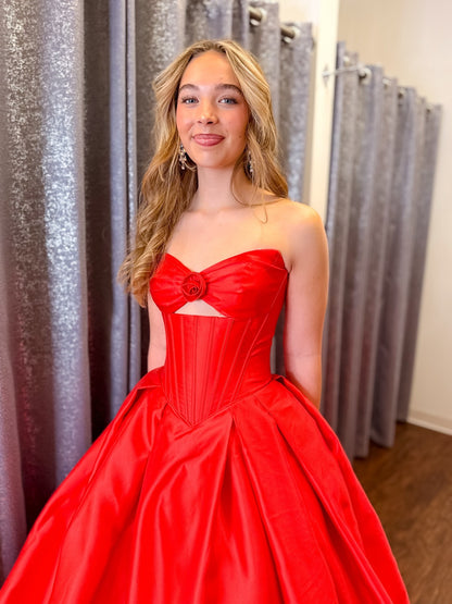 Women's A Line Satin Long Prom Dresses Sweetheart Keyhole Evening Party Gowns HE1242