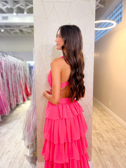 Vestido de noche largo de sirena con un hombro descubierto y lentejuelas brillantes, HE370