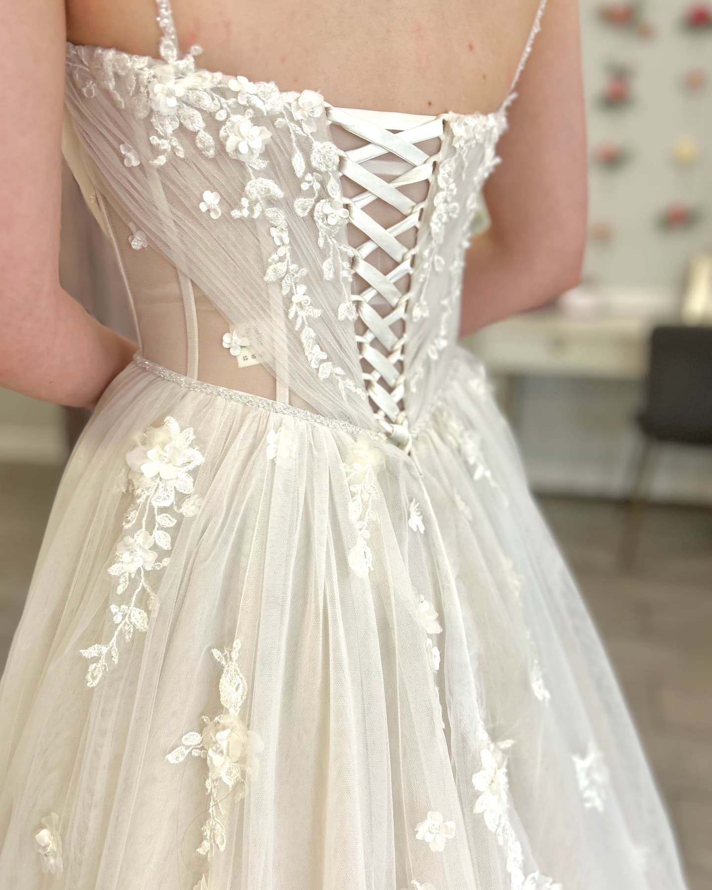 Women's Sweetheart A Line Boho Flowers Wedding Gowns Beach Bride Wedding Dress HE1452