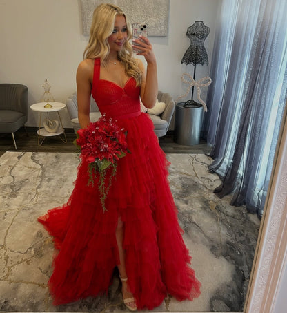 Vestido de noche largo de sirena con un hombro descubierto y lentejuelas brillantes, HE370
