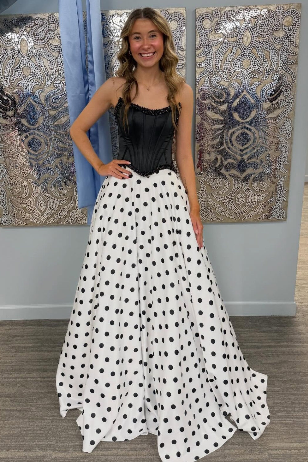 Vestido de noche largo de sirena con un hombro descubierto y lentejuelas brillantes, HE370