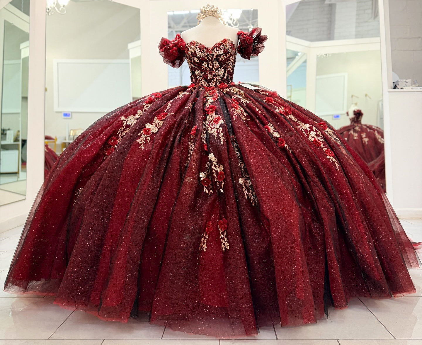 Vestidos de quinceañera con hombros descubiertos, tul princesa, apliques, vestidos de quinceañera HE530