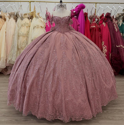 Princess Off Shoulder Tulle Beaded Quinceanera Dresses Sweet 15 Birthday Party Gown HE1290