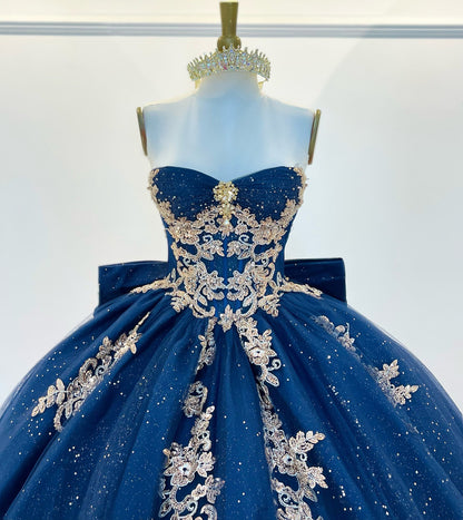 Ball Gown Sweetheart Quinceanera Dresses Tulle Appliqued Sweet 15 Birthday Party Gowns HE1391