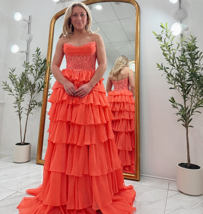 Vestido de noche largo de sirena con un hombro descubierto y lentejuelas brillantes, HE370