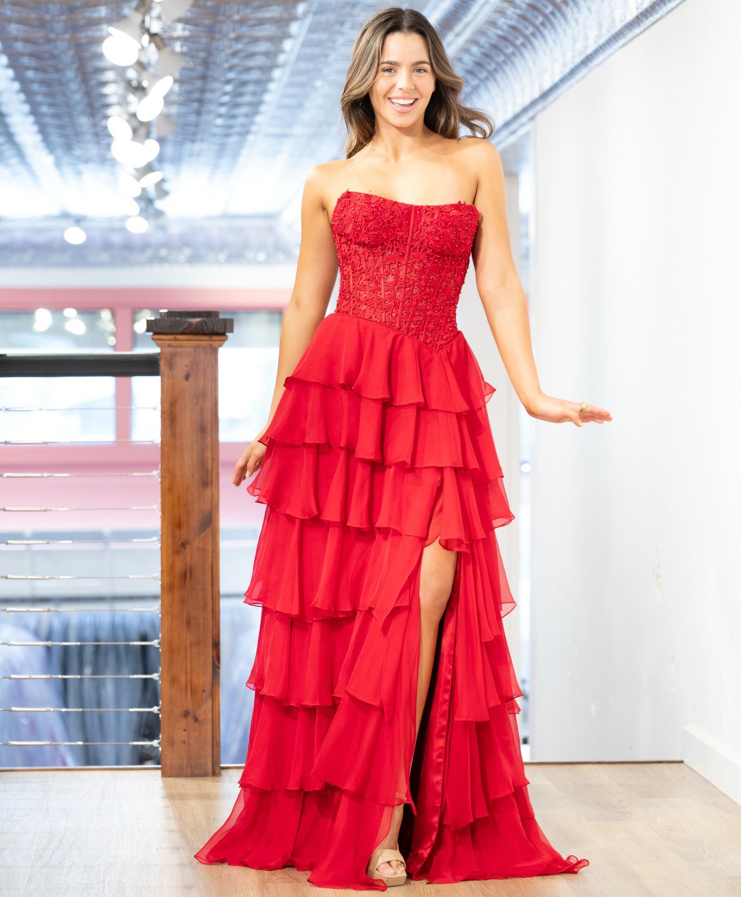 Vestido de noche largo de sirena con un hombro descubierto y lentejuelas brillantes, HE370