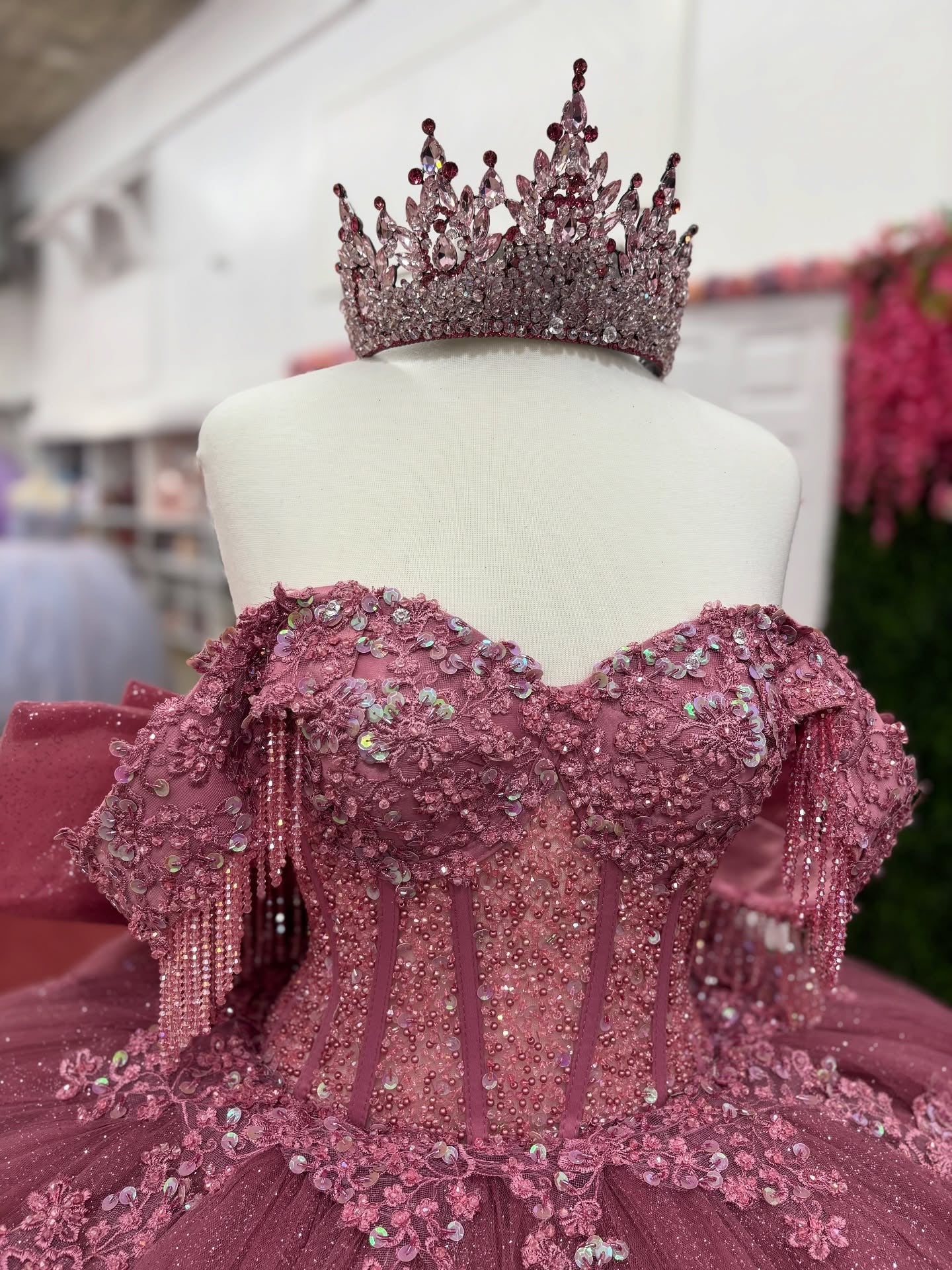 Princess Off Shoulder Tulle Ruffled Quinceanera Dresses Ball Gown Sweet 16 Party Gown HE1218