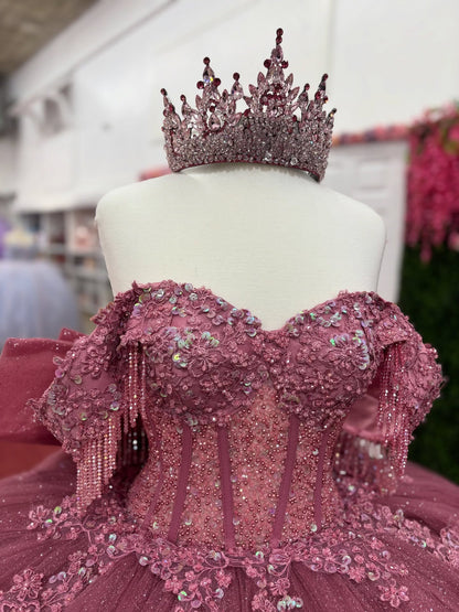 Princess Off Shoulder Tulle Ruffled Quinceanera Dresses Ball Gown Sweet 16 Party Gown HE1218