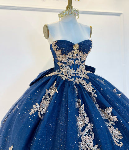 Ball Gown Sweetheart Quinceanera Dresses Tulle Appliqued Sweet 15 Birthday Party Gowns HE1391