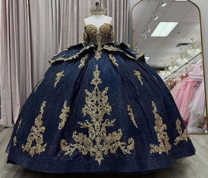 Glittery Sweet 16 Quinceanera Dresses Princess Tulle Appliqued Beaded Party Gowns HE1297