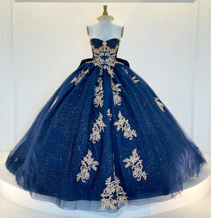 Ball Gown Sweetheart Quinceanera Dresses Tulle Appliqued Sweet 15 Birthday Party Gowns HE1391