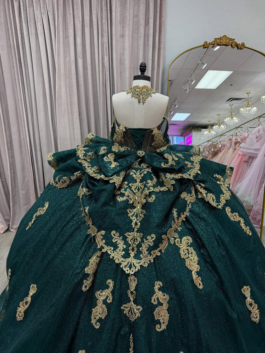 Off Shoulder Tulle Lace Green Quinceanera Dresses Ball Gown Sweet 15 Party Dress HE1298