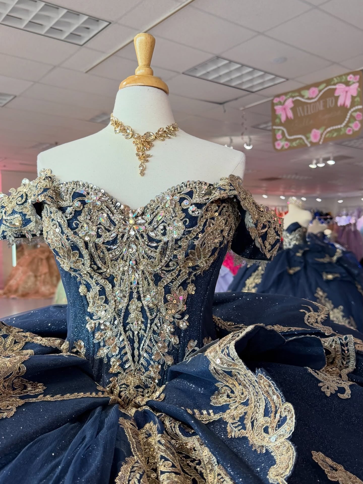 Ball Gown Princess Lace Appliqued Quinceanera Dresses Sweet 16 Birthday Photoshoot Gown HE1306