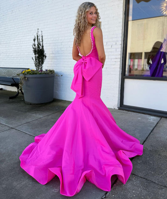 Mermaid Satin Crystal Long Prom Dresses Sweetheart Corset Evening Party Gowns HE1416