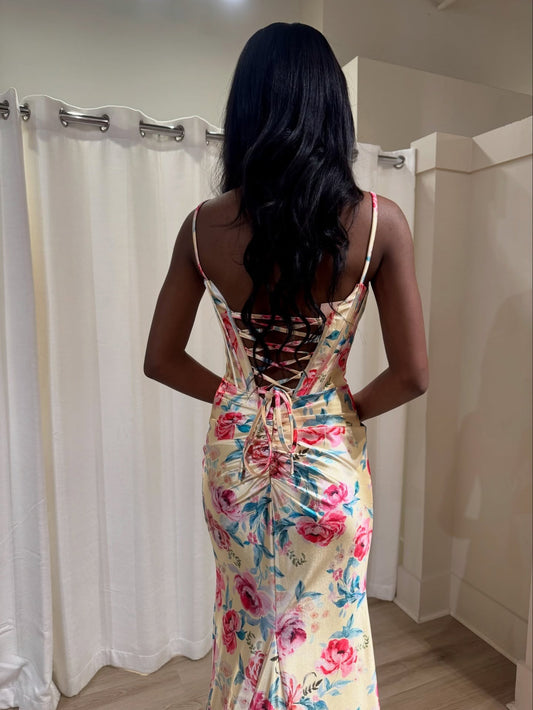 Vestido de noche largo de sirena con un hombro descubierto y lentejuelas brillantes, HE370