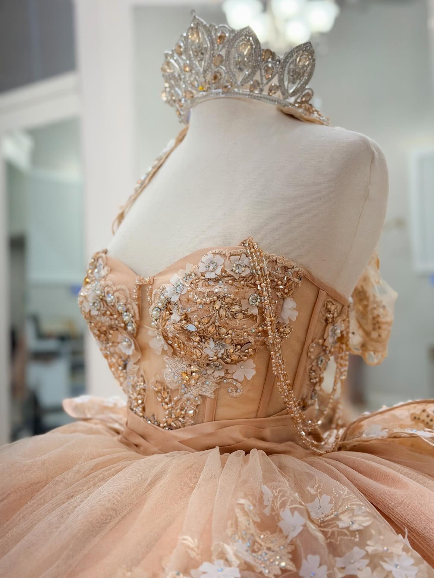 Gorgeous Ball Gown Princess Quinceanera Dresses Sweet 15 Lace Appliqued Party Gowns HE1256