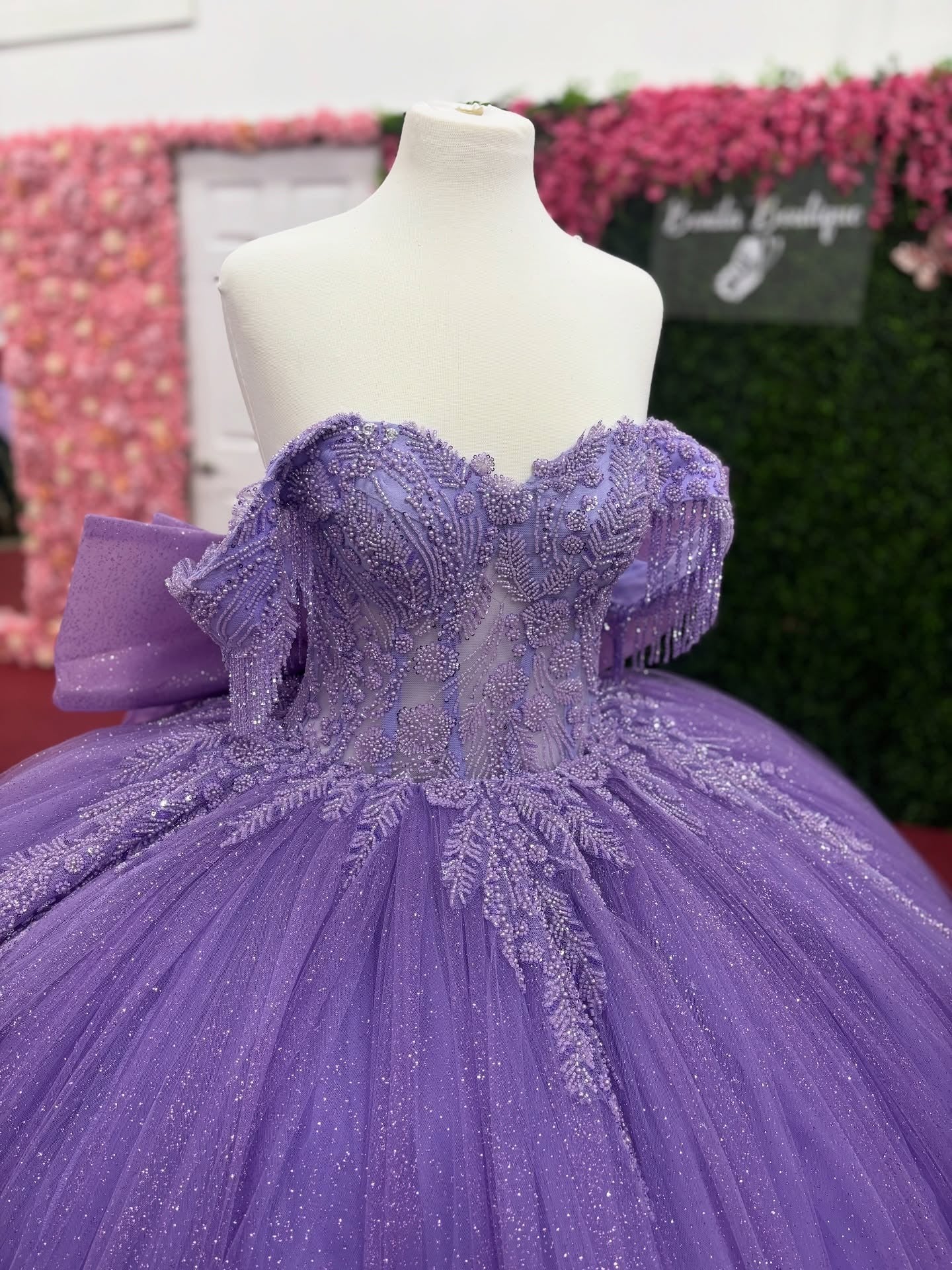 Glittery Tulle Ruffled Quinceanera Dresses Off Shoulder Corset Sweet 16 Party Dresses HE1225