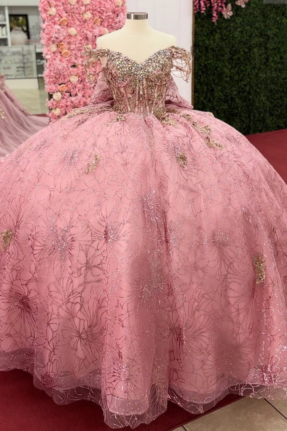 Luxury Lace Crystal Beaded Quinceanera Dresses Off Shoulder Sweet 16 Birthday Party Gowns HE1219