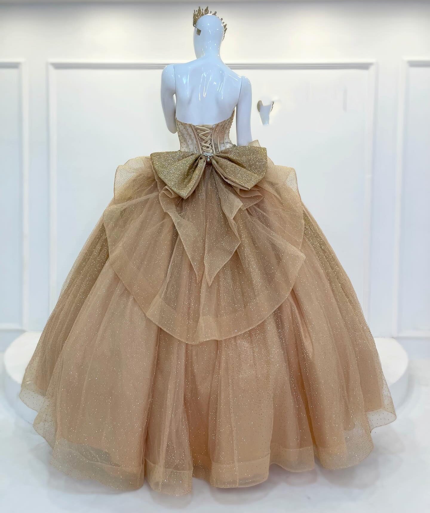 Glittery Tulle Sweet 15 Quinceanera Dresses Princess Ball Gown Birthday Party Gowns HE1383
