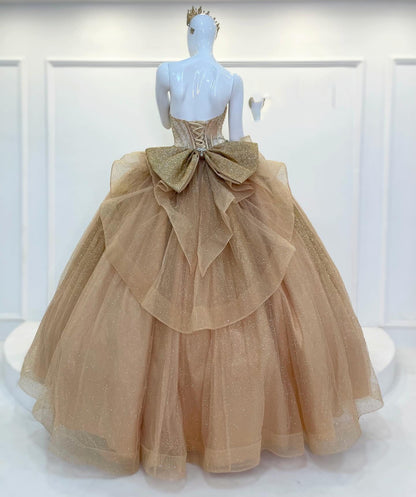Glittery Tulle Sweet 15 Quinceanera Dresses Princess Ball Gown Birthday Party Gowns HE1383