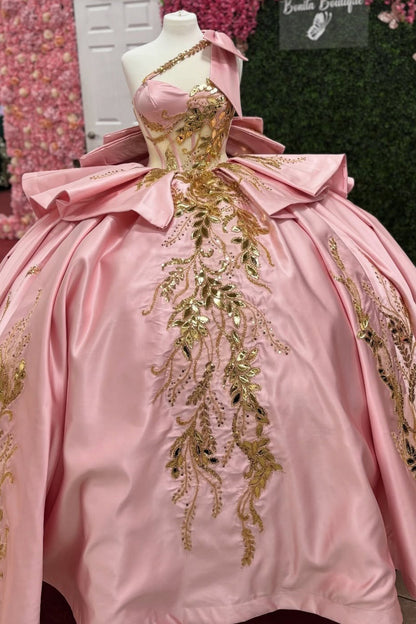 Luxury Satin Crystal Beaded Quinceanera Dresses Sweet 16 Ball Gown Party Dress HE1222