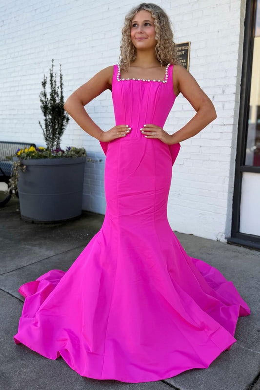 Mermaid Satin Crystal Long Prom Dresses Sweetheart Corset Evening Party Gowns HE1416