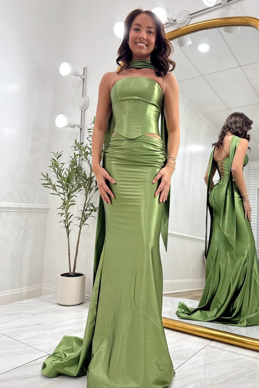 Women's Satin Corset Long Prom Dresses Sweetheart Mermaid Evening Gowns 2026 HE1270