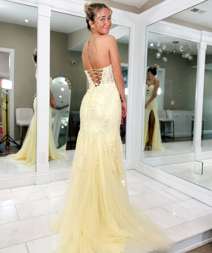 Vestido de noche largo de sirena con un hombro descubierto y lentejuelas brillantes, HE370