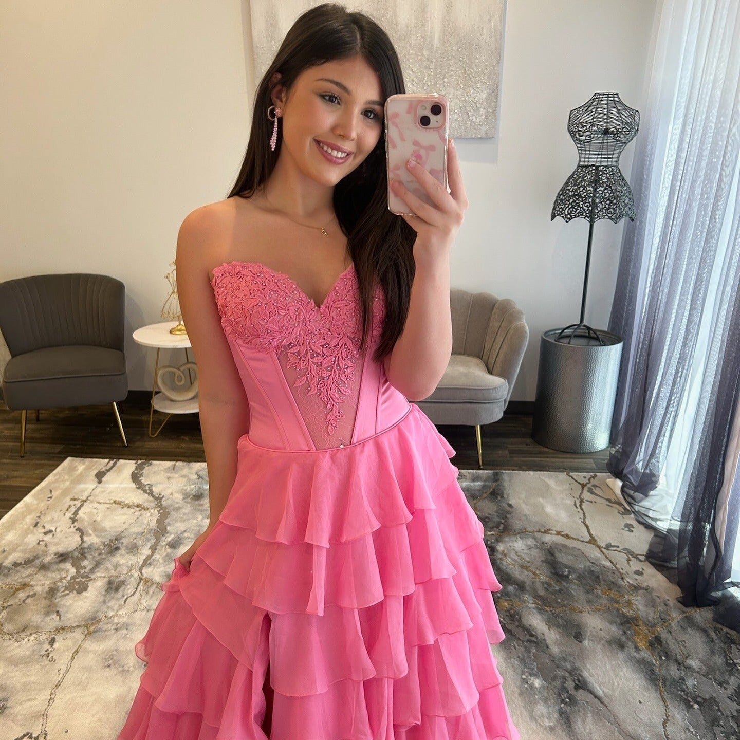 Vestido de noche largo de sirena con un hombro descubierto y lentejuelas brillantes, HE370