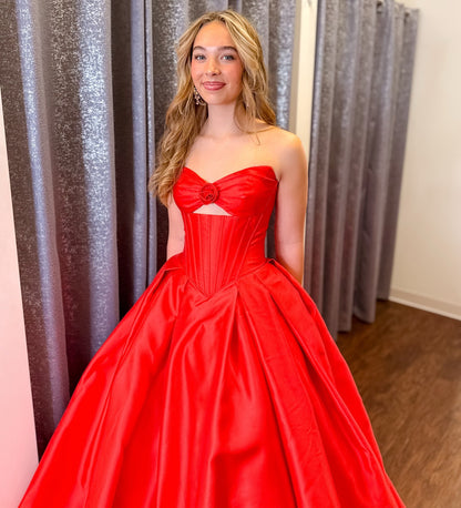 Women's A Line Satin Long Prom Dresses Sweetheart Keyhole Evening Party Gowns HE1242