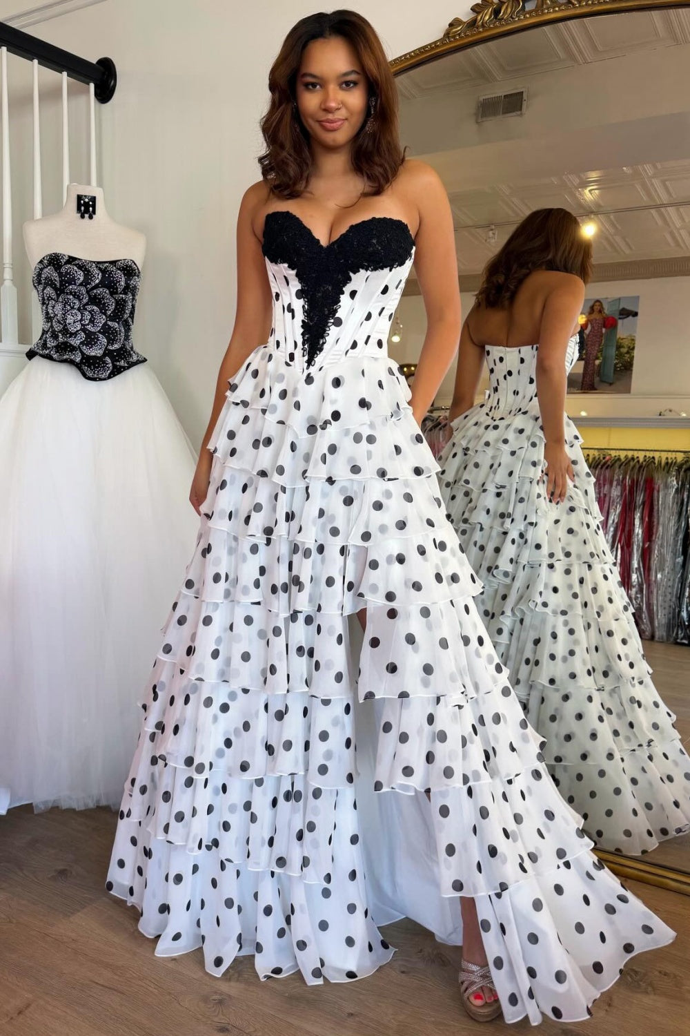 Vestido de noche largo de sirena con un hombro descubierto y lentejuelas brillantes, HE370