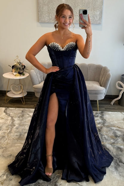 Vestido de noche largo de sirena con un hombro descubierto y lentejuelas brillantes, HE370