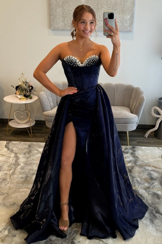 Vestido de noche largo de sirena con un hombro descubierto y lentejuelas brillantes, HE370